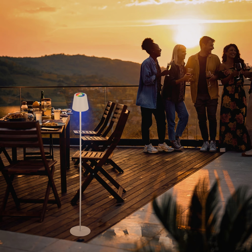 Briloner 1507016 - LED reguliuojama pastatoma lempa KIKI LED/4,3W/5V IP44 2600 mAh balta