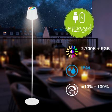 Briloner 1507016 - LED reguliuojama pastatoma lempa KIKI LED/4,3W/5V IP44 2600 mAh balta