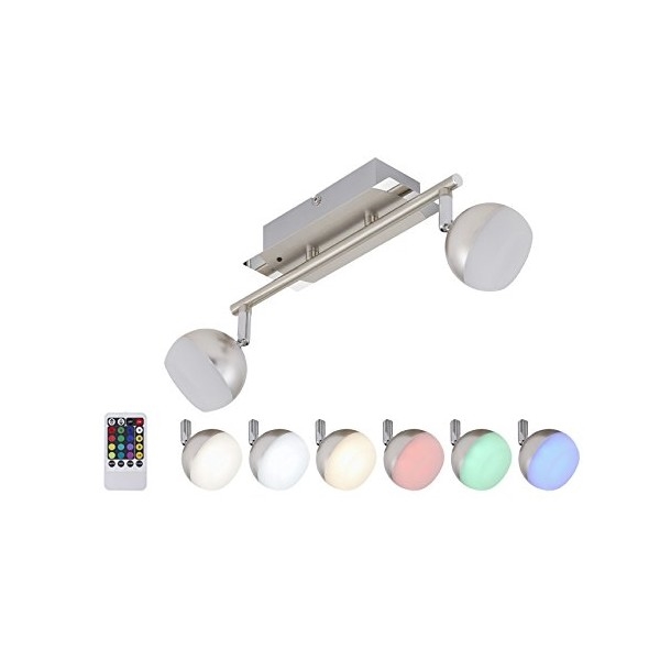 Briloner 2040-022 - LED RGB reguliuojamas taškinis šviestuvas 2xLED/3,3W/230V + nuotolinis valdymas