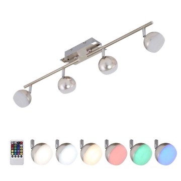 Briloner 2040-042 - LED RGB Reguliuojamas akcentinis šviestuvas BAFFLE 4xLED/3,3W/230V + VP