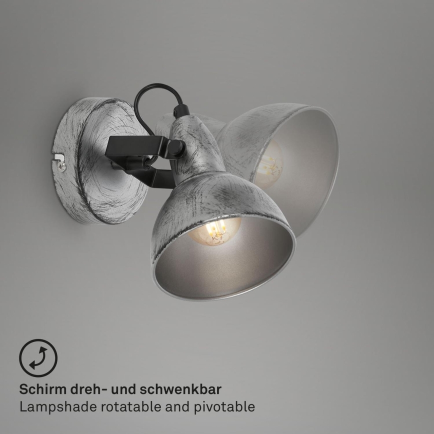 Briloner 2049-014 - Sieninis akcentinis šviestuvas RETRO 1xE14/40W/230V pilka
