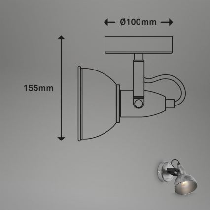 Briloner 2049-014 - Sieninis akcentinis šviestuvas RETRO 1xE14/40W/230V pilka