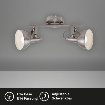 Briloner 2049-022 - Akcentinis apšvietimas SOFT 2xE14/40W/230V matinis chromas