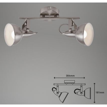 Briloner 2049-022 - Akcentinis apšvietimas SOFT 2xE14/40W/230V matinis chromas