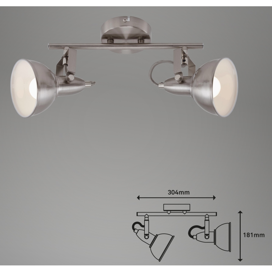 Briloner 2049-022 - Akcentinis apšvietimas SOFT 2xE14/40W/230V matinis chromas
