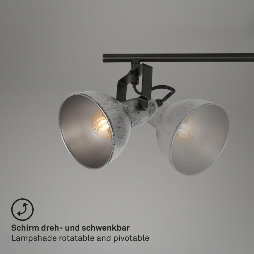 Briloner 2049-034 - Akcentinis apšvietimas RETRO 3xE14/40W/230V pilka