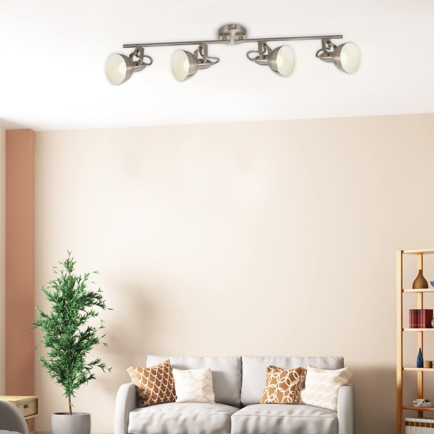 Briloner 2049-042 - 4xE14/40W/230V taškinis šviestuvas, sidabro spalvos