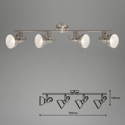 Briloner 2049-042 - 4xE14/40W/230V taškinis šviestuvas, sidabro spalvos