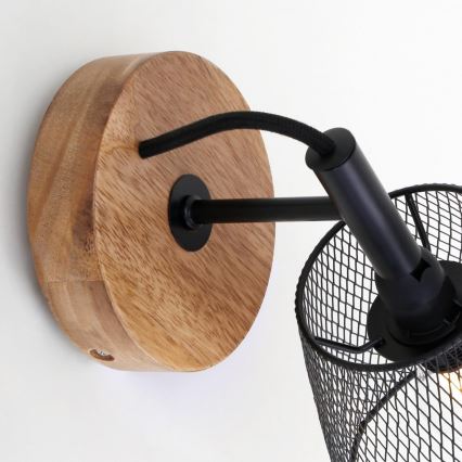 Briloner 2077-015 - Sieninis šviestuvas WOOD & STYLE 1xE14/25W/230V kaučiukas
