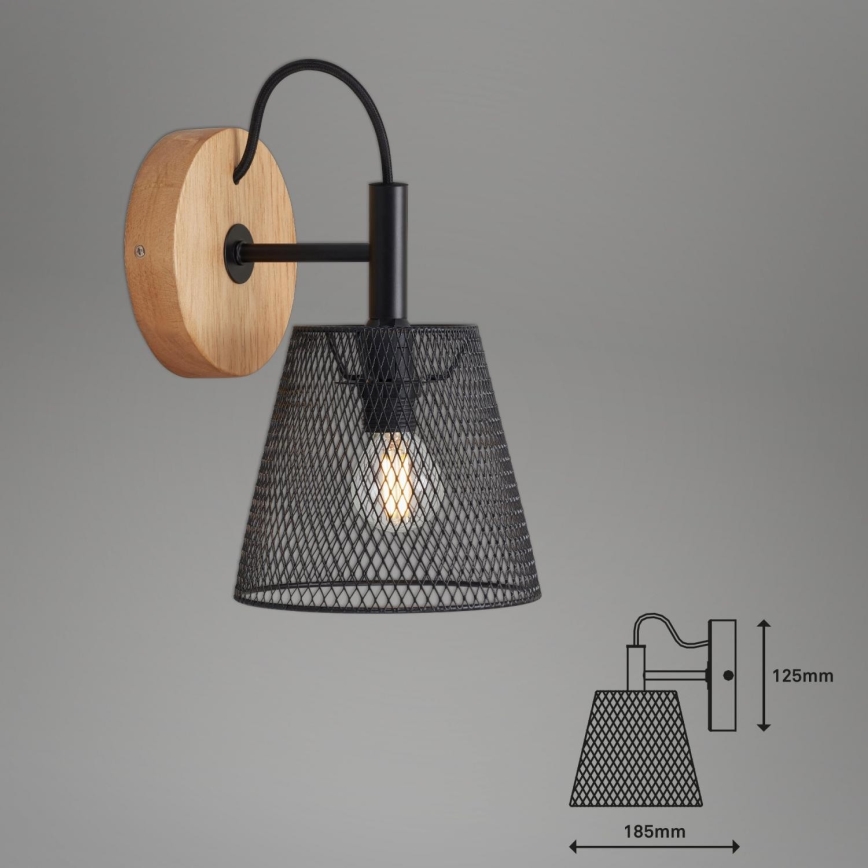 Briloner 2077-015 - Sieninis šviestuvas WOOD & STYLE 1xE14/25W/230V kaučiukas