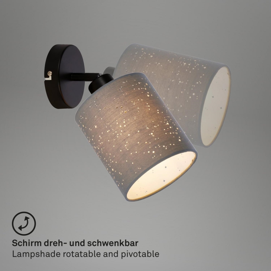 Briloner 2078-014 - Sieninis akcentinis šviestuvas SPOTLIGHT 1xE27/25W/230V pilka/juoda