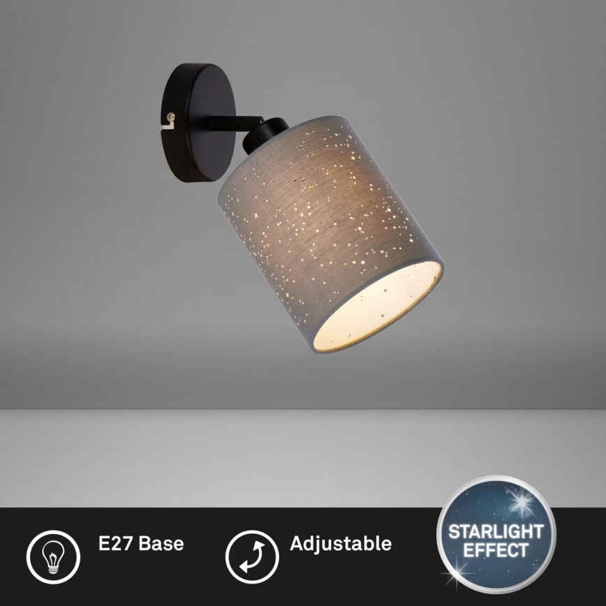 Briloner 2078-014 - Sieninis akcentinis šviestuvas SPOTLIGHT 1xE27/25W/230V pilka/juoda
