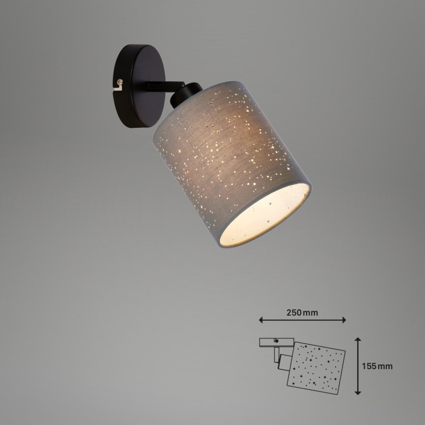 Briloner 2078-014 - Sieninis akcentinis šviestuvas SPOTLIGHT 1xE27/25W/230V pilka/juoda