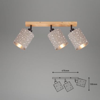 Briloner 2078-031 - Akcentinis apšvietimas SPOTLIGHT 3xE27/25W/230V smėlio spalva