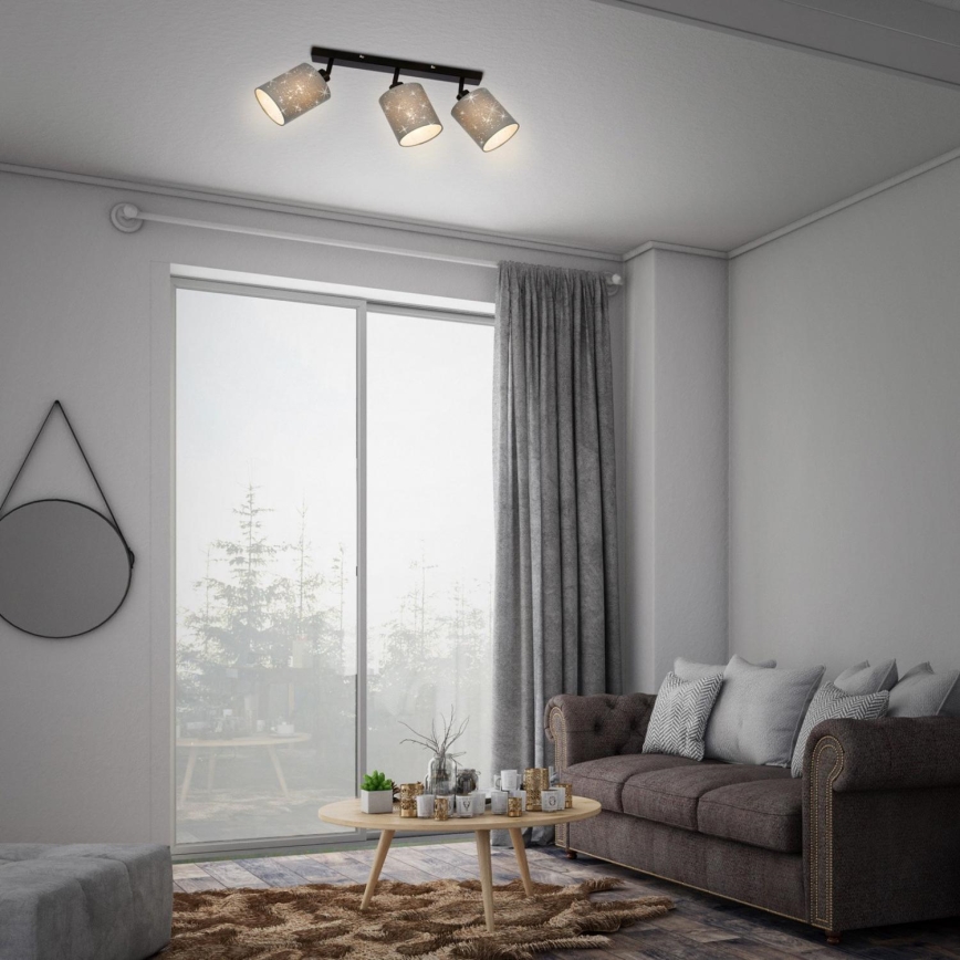 Briloner 2078-034 - Akcentinis apšvietimas SPOTLIGHT 3xE27/25W/230V pilka/juoda