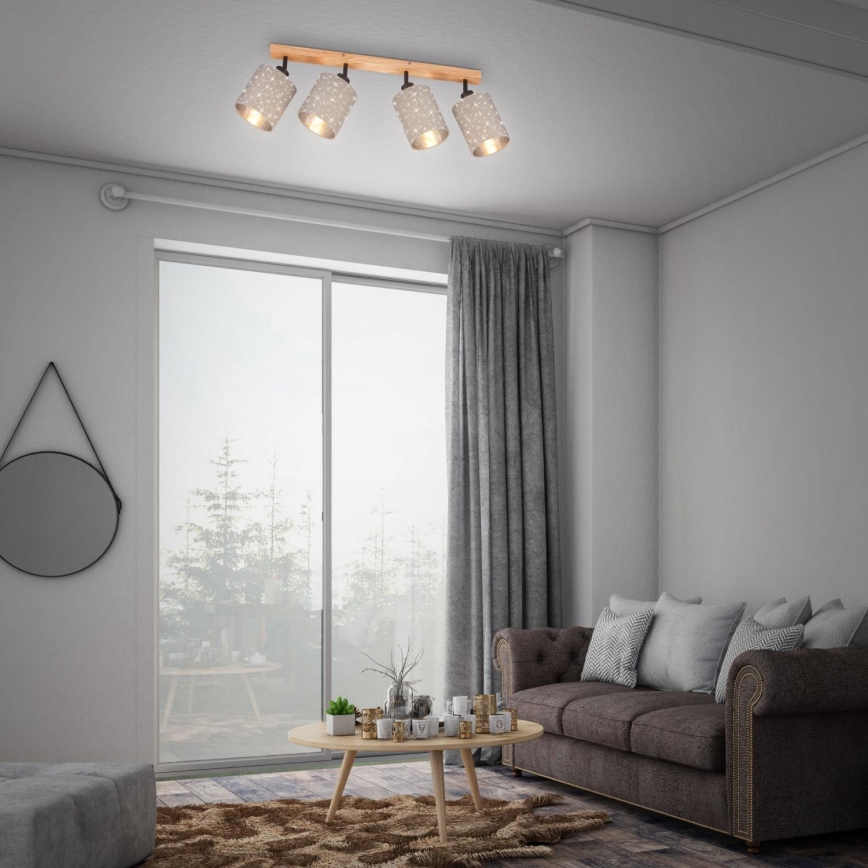 Briloner 2078-041 - Akcentinis apšvietimas SPOTLIGHT 4xE27/25W/230V smėlio spalva