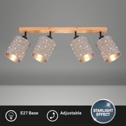 Briloner 2078-041 - Akcentinis apšvietimas SPOTLIGHT 4xE27/25W/230V smėlio spalva