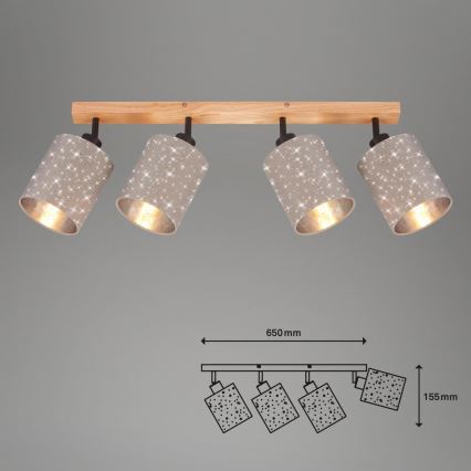 Briloner 2078-041 - Akcentinis apšvietimas SPOTLIGHT 4xE27/25W/230V smėlio spalva
