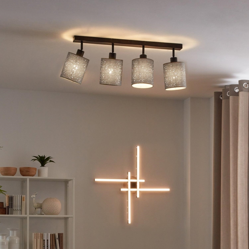Briloner 2078-044 - Akcentinis apšvietimas SPOTLIGHT 4xE27/25W/230V pilka/juoda