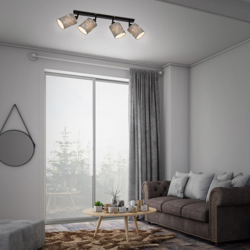 Briloner 2078-044 - Akcentinis apšvietimas SPOTLIGHT 4xE27/25W/230V pilka/juoda