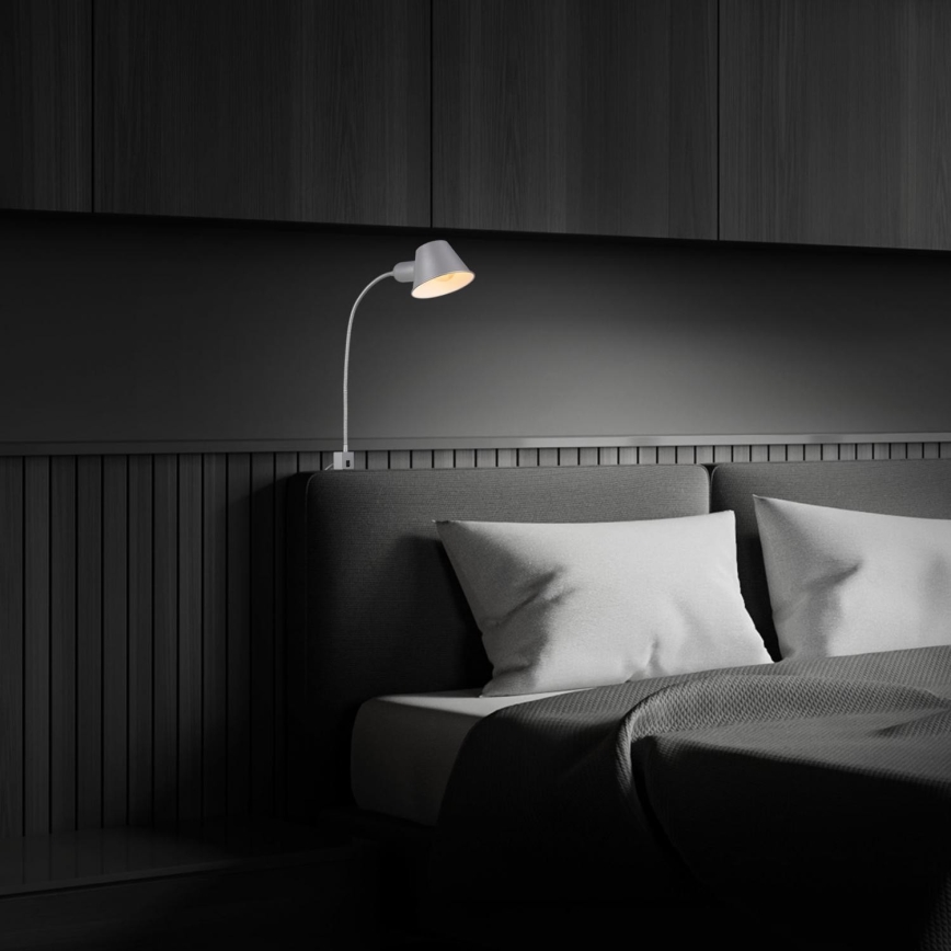 Briloner 2079-014 - Sieninė lanksti lempa 1xE27/10W/230V sidabras