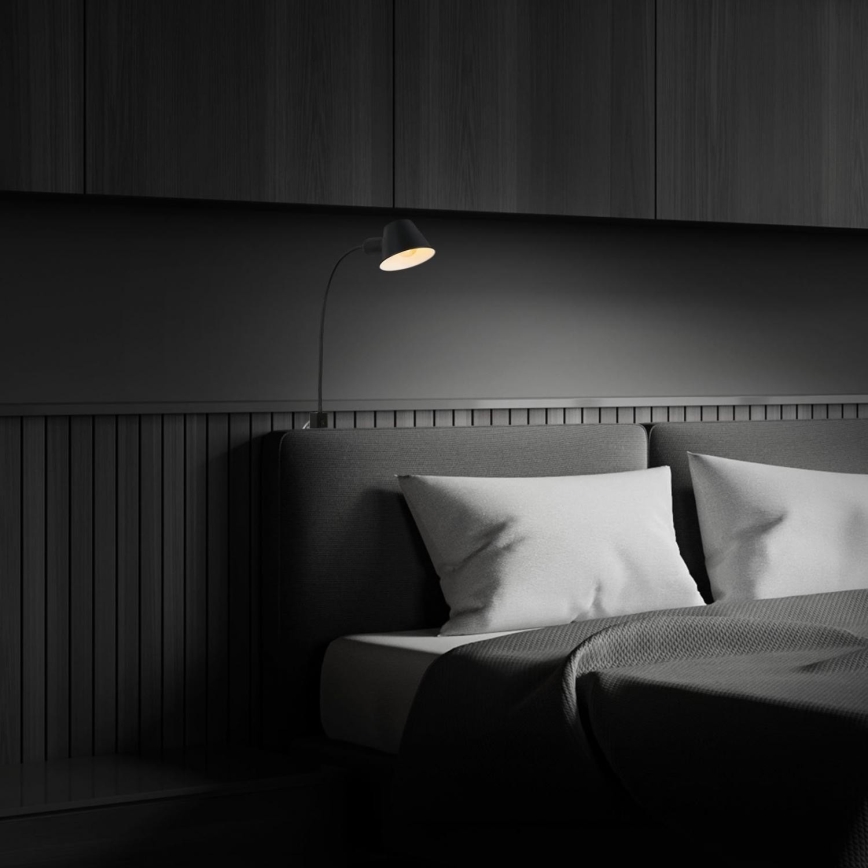 Briloner 2079-015 - Sieninė lanksti lempa 1xE27/10W/230V juoda