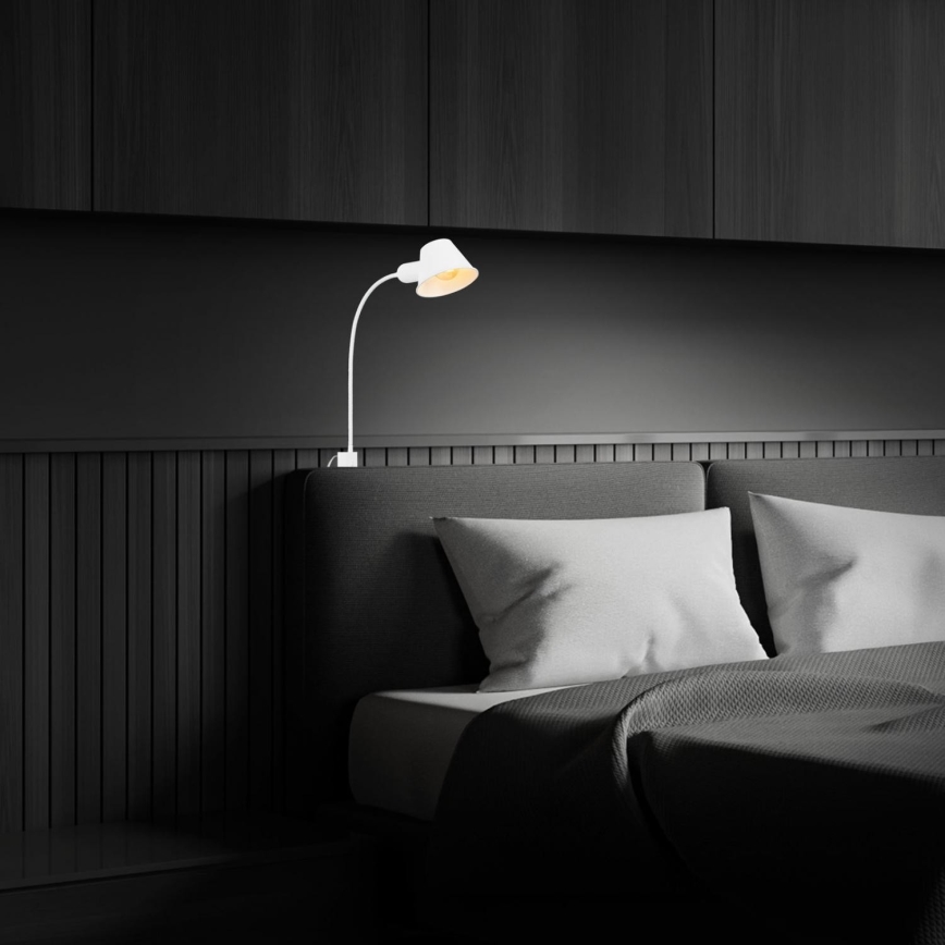 Briloner 2079-016 - Sieninė lanksti lempa 1xE27/10W/230V balta