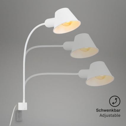 Briloner 2079-016 - Sieninė lanksti lempa 1xE27/10W/230V balta