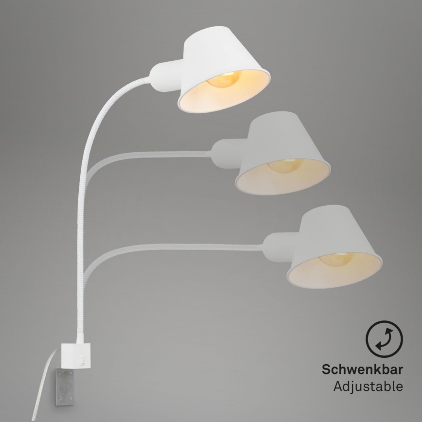 Briloner 2079-016 - Sieninė lanksti lempa 1xE27/10W/230V balta