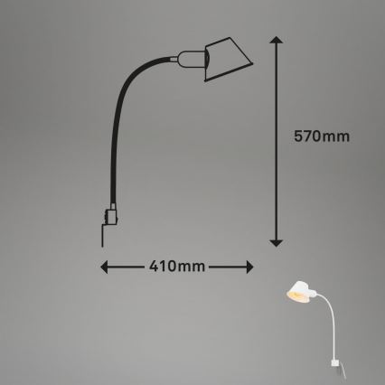 Briloner 2079-016 - Sieninė lanksti lempa 1xE27/10W/230V balta