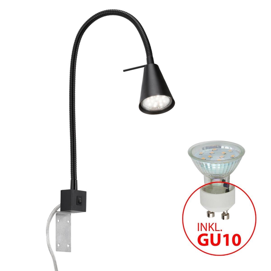 Briloner 2080-015 - LED sieninis šviestuvas COMFORT LIGHT 1xGU10/5W/230V juodas