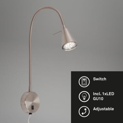 Briloner 2082-012 - LED sieninis šviestuvas COMFORT LIGHT 1xGU10/5W/230V matinis chromas