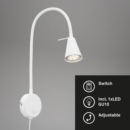 Briloner 2082-016 - LED sieninis šviestuvas COMFORT LIGHT 1xGU10/5W/230V baltas