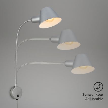 Briloner 2089-014 - Lanksti sieninė lempa BRELLO 1xE27/10W/230V matinis chromas