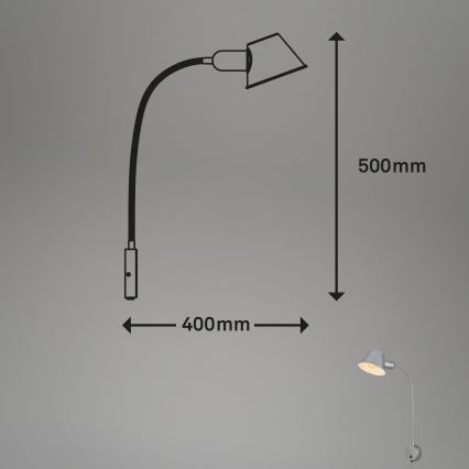 Briloner 2089-014 - Lanksti sieninė lempa BRELLO 1xE27/10W/230V matinis chromas