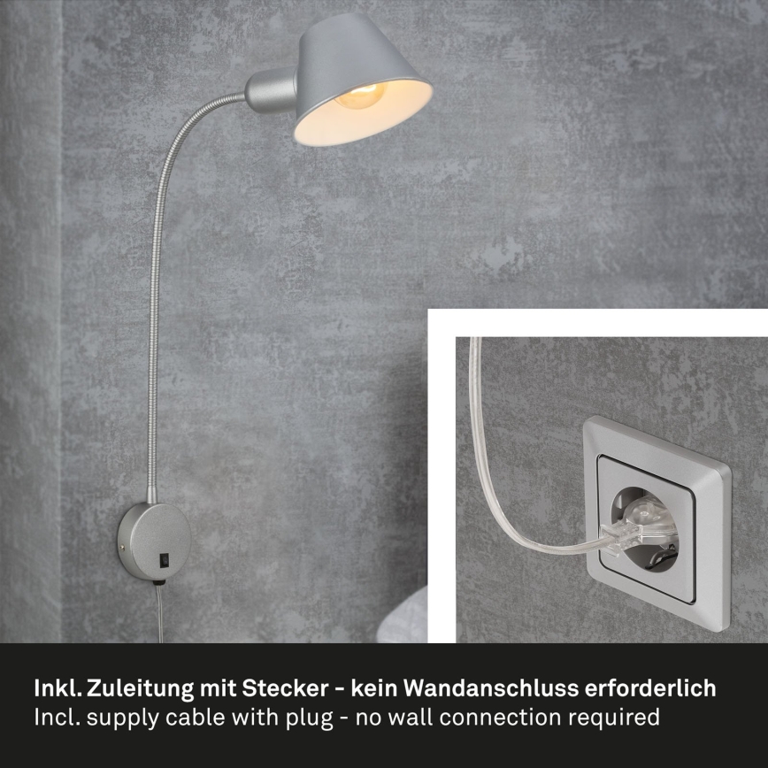 Briloner 2089-014 - Sieninis šviestuvas 1xE27/10W/230V matinis chromas