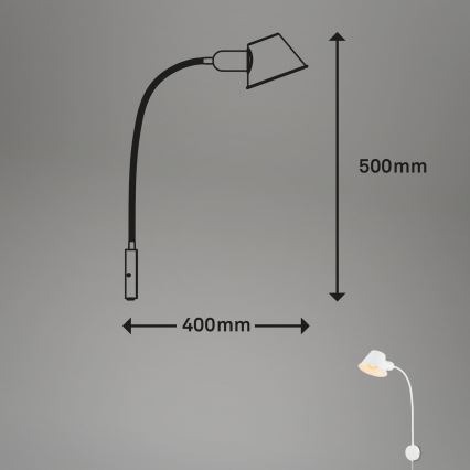 Briloner 2089-016 - lanksti sieninė lempa BRELLO 1xE27/10W/230V balta