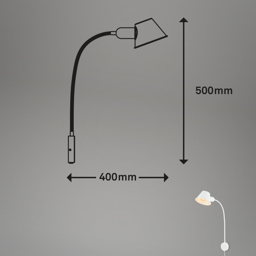 Briloner 2089-016 - lanksti sieninė lempa BRELLO 1xE27/10W/230V balta
