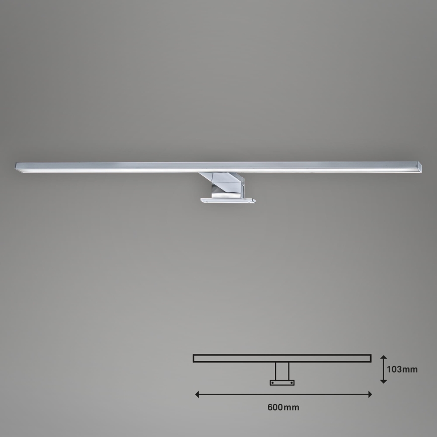 Briloner 2104-118 - LED vonios veidrodžio apšvietimas, LED/8W/230V, 60 cm, matinė chromo apdaila