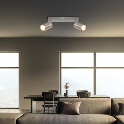 Briloner 2172-022 - Taškinis šviestuvas SPOT 2xGU10/9W/230V, matinis chromas