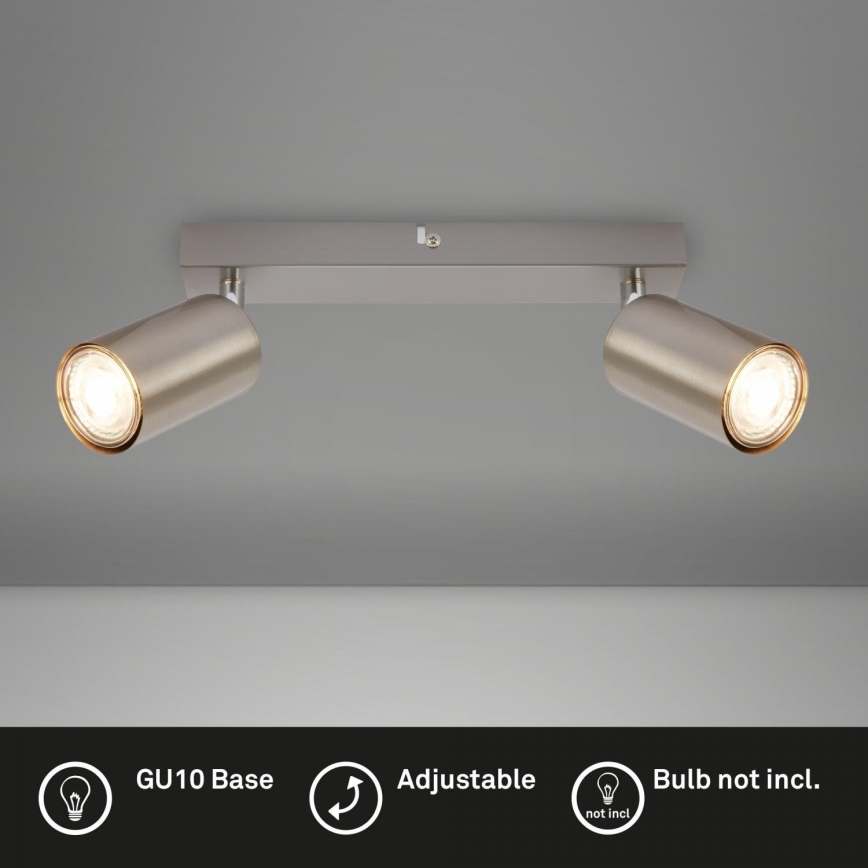 Briloner 2172-022 - Taškinis šviestuvas SPOT 2xGU10/9W/230V, matinis chromas