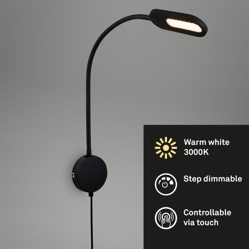 Briloner 2177015 - LED Pritemdomas lankstus sieninis šviestuvas LED/6W/230V juoda