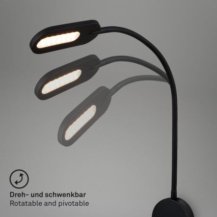 Briloner 2177015 - LED Pritemdomas lankstus sieninis šviestuvas LED/6W/230V juoda