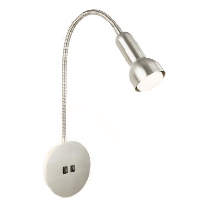 Briloner 2178012 - LED Lanksti sieninė lempa 1xE14/10W/230V + LED/3W matinis chromas