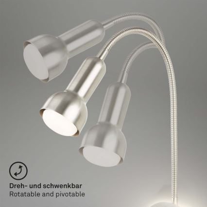 Briloner 2178012 - LED Lanksti sieninė lempa 1xE14/10W/230V + LED/3W matinis chromas
