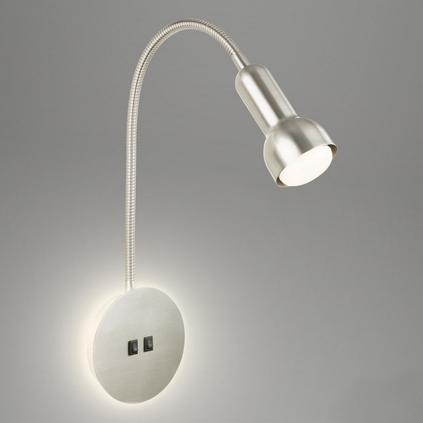Briloner 2178012 - LED Lanksti sieninė lempa 1xE14/10W/230V + LED/3W matinis chromas