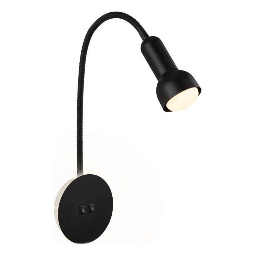 Briloner 2178015 - LED Sieninė lanksti lempa 1xE14/10W/230V + LED/3W juoda