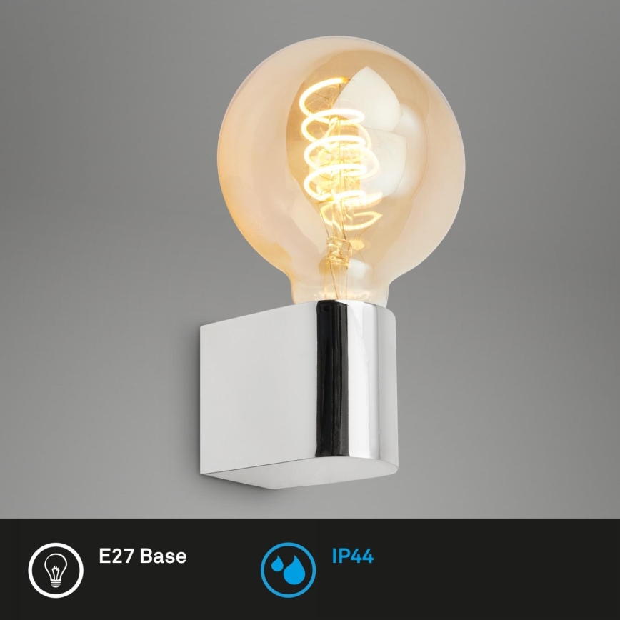 Briloner 2182-018 - Vonios kambario sieninis šviestuvas DONGA 1xE27/10W/230V IP44 blizgus chromas