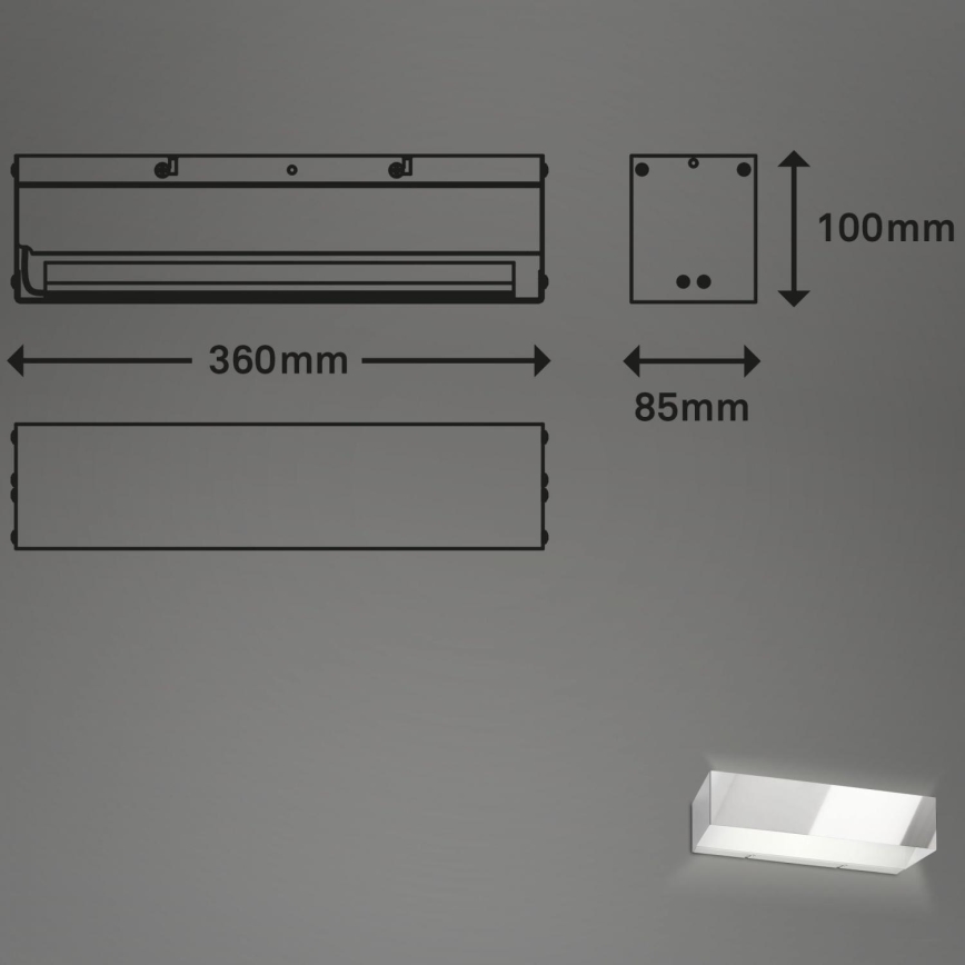 Briloner 2204-018 - LED sieninis lauko šviestuvas LED/8W/230V IP44 blizgus chromas