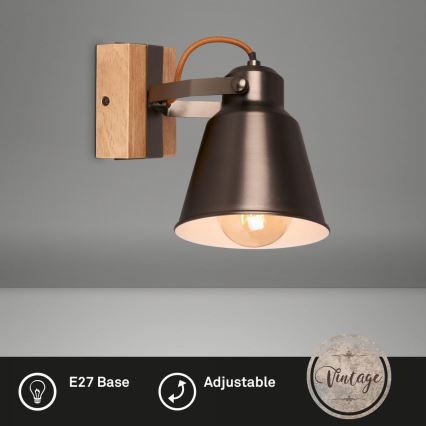Briloner 2406-014 - Sieninis akcentinis šviestuvas RETRO 1xE27/40W/230V ruda